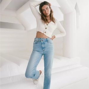 XXS Madewell Cream Brenville Crop Cardigan Sweater